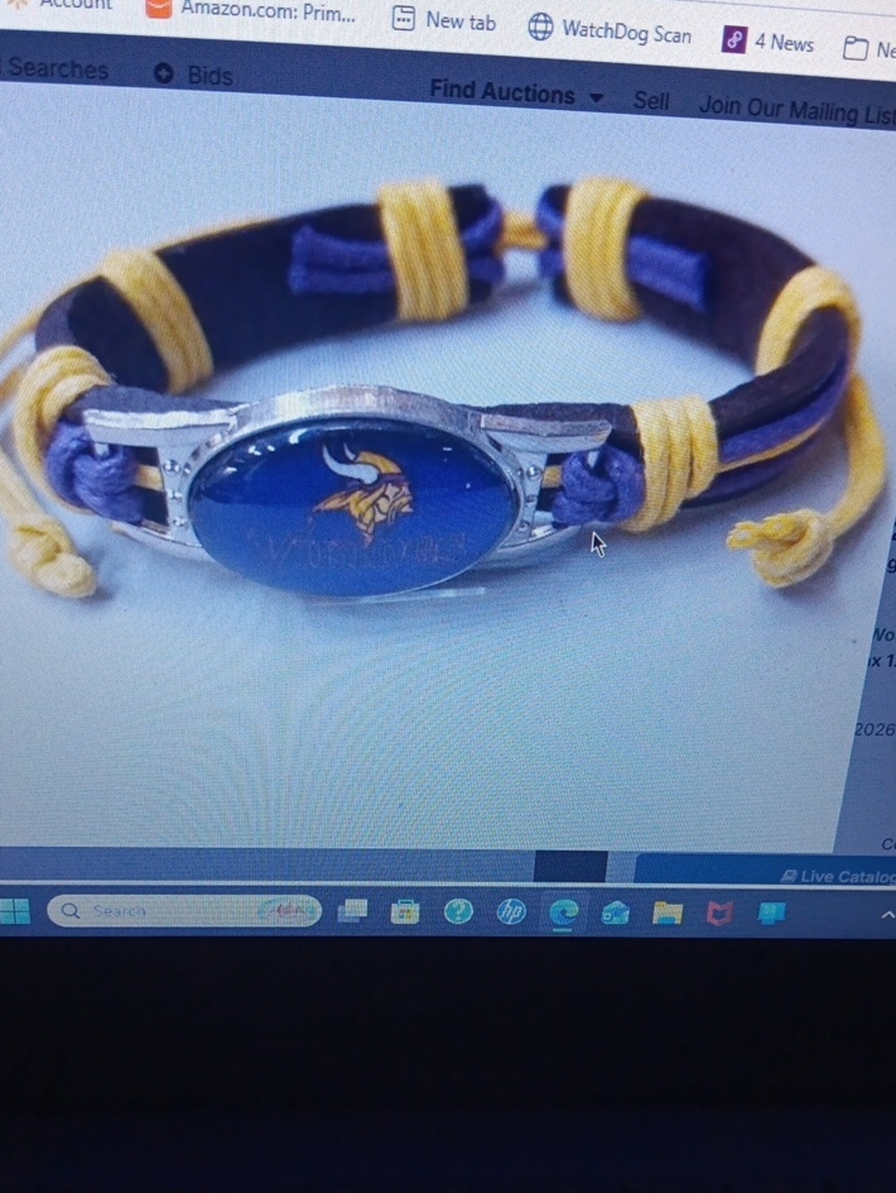 Minnesota Vikings Team Logo Leather Cord Bracelet New
